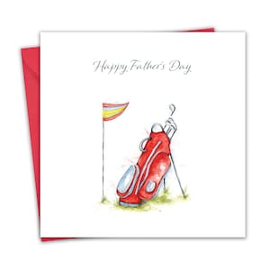 Carte de fête des pères de golf pour papa - sac de golf - carte de fête des pères heureuse de fils ou de fille - carte de fête des pères papa