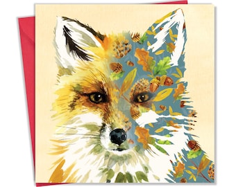 Fox Greeting Card - Blank Inside for Any Occasion - Animal Birthday Card for Men or Women - Nature Wildlife Art