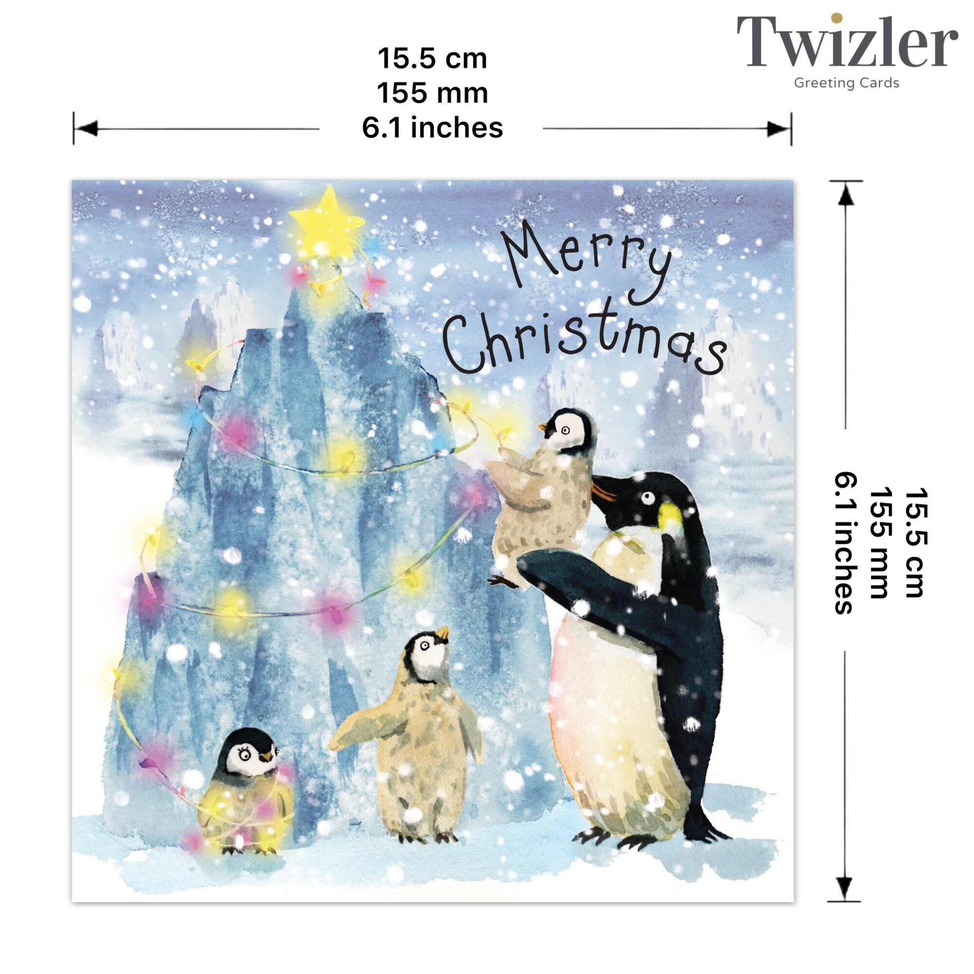 Twizler Weihnachtskarte Für Enkelin – Mit Pinguin-Motiv, ‘To A Special Granddaughter’, Inkl. Rotem Umschlag