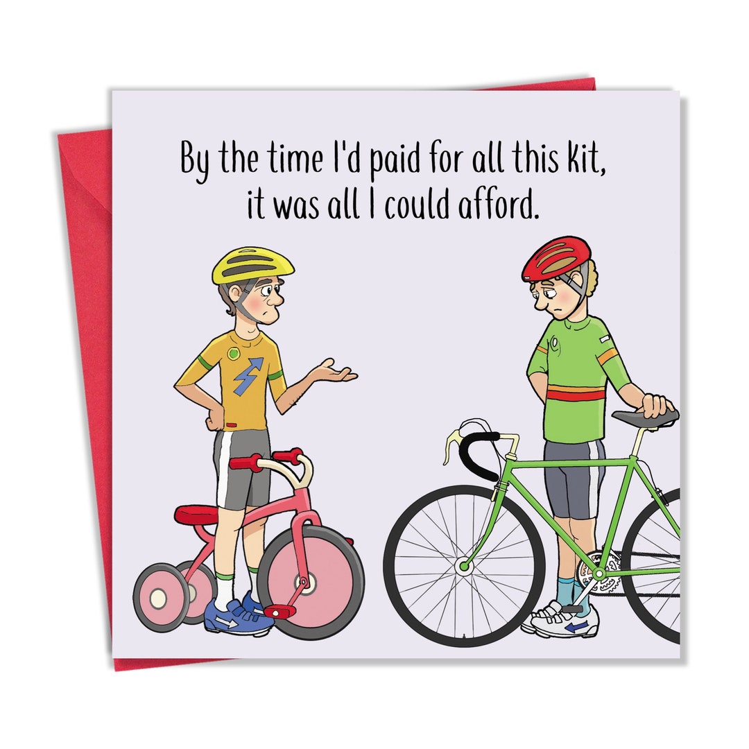 Worry Less Design Biglietto Di San Valentino Per Ciclisti - 15x15 Cm Con Busta Kraft, Messaggio Divertente Per Appassionati Di Bici - 2