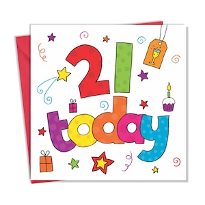 Carte d'anniversaire 21 ans pour lui ou elle – Carte d'anniversaire vingt et unième pour elle ou lui – Carte d'anniversaire pour homme – Carte d'anniversaire pour femme – Carte d'anniversaire 21 ans