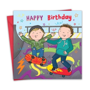 Geburtstagskarte für Jungen – Skateboard – Kinder-Alles- Gute zum Geburtstagskarte für Sohn-Enkel – Kinder-Geburtstagskarte-Bruder-Neffe-Jungen-Karte-Geburtstag