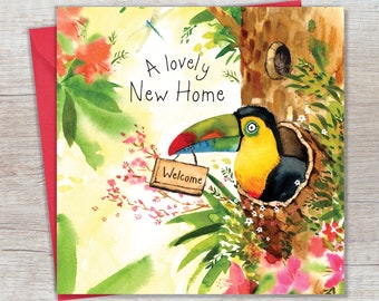 New Home Card with Cute Toucan - New House Card