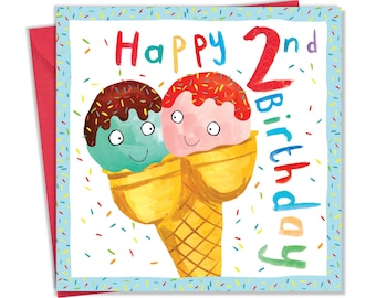 2nd Birthday Card for Boys - 2 Year Old Birthday Card Boy - Boys Birthday Card - Age 2 Birthday Card - Childrens Birthday Card Age Two
