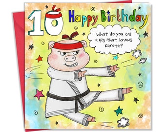 10th Birthday Card - Funny Joke Childrens Birthday Card - Age 10 Childrens Birthday Card for Boys & Girls - Kids Happy Birthday Card Age Ten