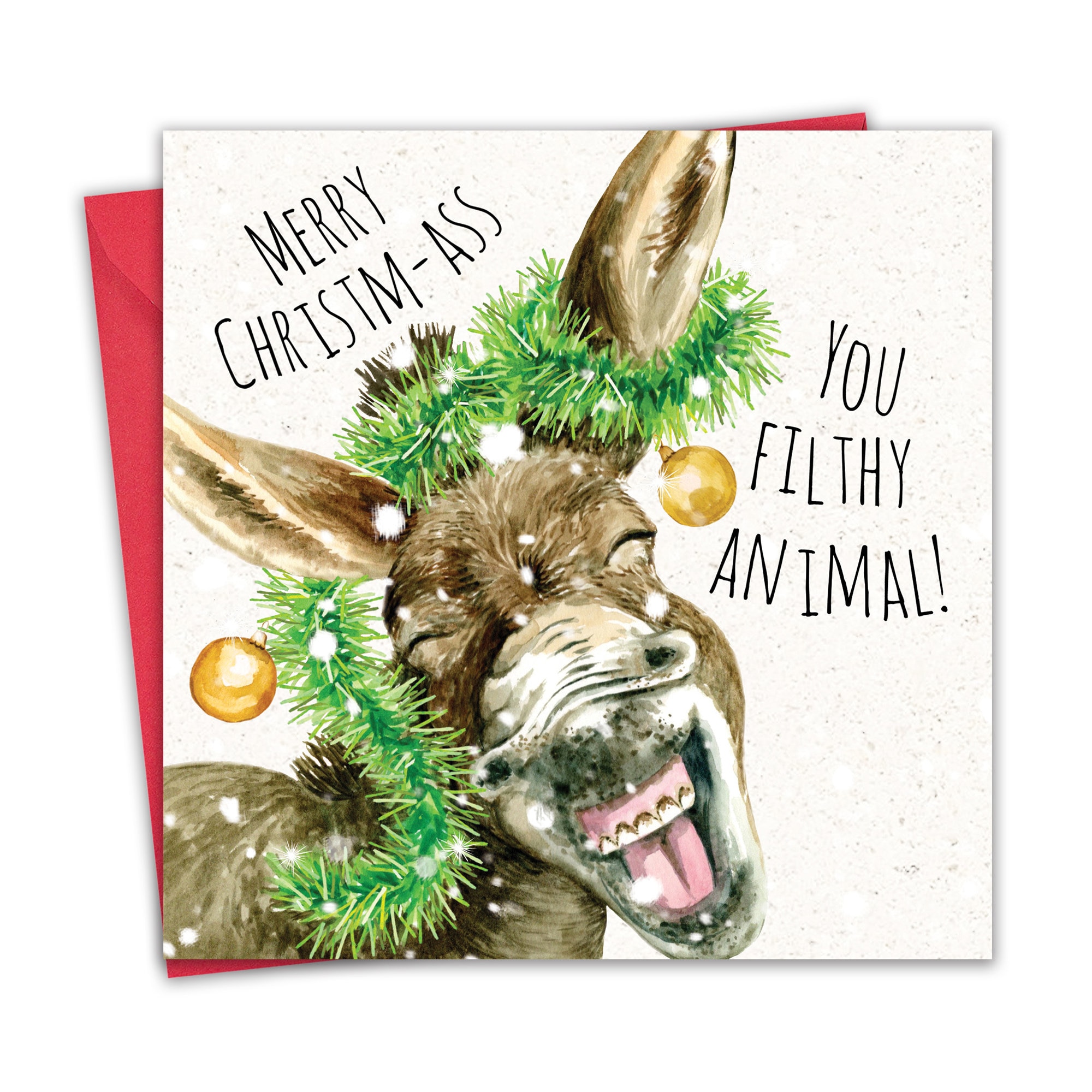 Twizler Lustige Weihnachtskarte Mit Esel – Frohe Weihnachten Karte Für Ihn/sie, Ideal Als Geschenkbeilage
