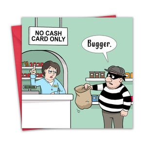 Carte drôle - pas d'argent liquide - vierge à l'intérieur - carte de joyeux anniversaire pour homme et femme - retraite - anniversaire - papa maman grand-père grand-mère lui elle