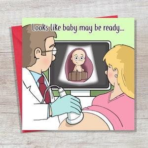 Nueva tarjeta de bebé Funny Baby Scan - Baby Boy Card - Baby Girl Card