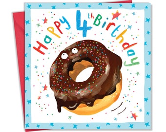 Carte d'anniversaire 4 ans pour garçon - carte d'anniversaire de 4 ans garçon - carte d'anniversaire pour garçons - carte d'anniversaire de 4 ans - carte d'anniversaire pour enfants de quatre ans