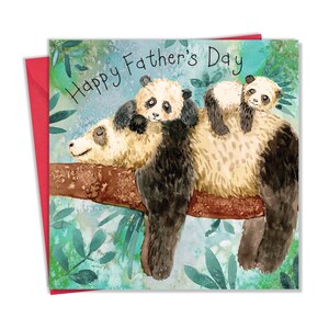 Carte de fête des pères - papa panda - carte de fête des pères de sa fille - carte de fête des pères de son fils