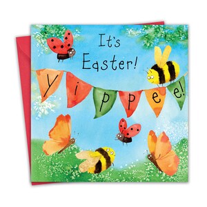 Carte de Pâques - Abeilles mignonnes - Cartes de Joyeuses Pâques pour maman papa Nan grand-père - Salutations de Pâques pour fils fille petit-fils petite-fille amie
