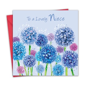 Niece Birthday Card - Alliums Floral - Happy Birthday Card for Niece Adult
