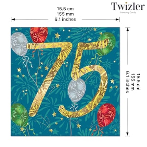 Happy 75th Birthday Card for Him Her 75 Years Old Card Age 75 Card Unisex 75th Birthday Card Friend Grandad Nan Grandma Mum Dad image 3