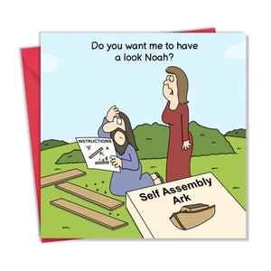 Biglietto divertente con Flatpack Ark - Biglietto vuoto divertente per ogni occasione - Biglietto di compleanno divertente per uomini o donne - Biglietto di buon compleanno per lei o per lui