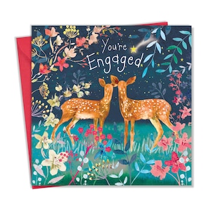 Carte de fiançailles avec un cerf - sur votre carte de fiançailles - carte de fiançailles pour les couples - carte de fiançailles