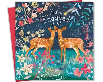 Engagement Card with Deer - On Your Engagement Card - Engagement Card for Couples - Card Engagement