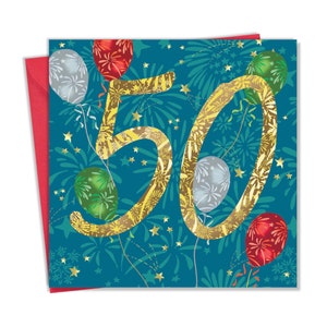 Gelukkige 50e verjaardagskaart voor hem Haar - 50 jaar oude kaart - Leeftijd 50 kaart - Unisex 50e verjaardagskaart Vriend Mijlpaal Zoon Dochter Mama Vader