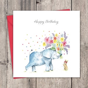 Cartão de aniversário Elefante - Cartão de feliz aniversário para mulheres / homens - Cartão de aniversário para ela / ele - Cartão Esposa Marido Namorada Namorado Parceiro