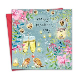 Muttertagskarte für Mama - Champagner Mäuse - Happy Mothers Day Card von Son Daughter - Mothering Sonntagskarten - Cute Mummy Mothersday Card