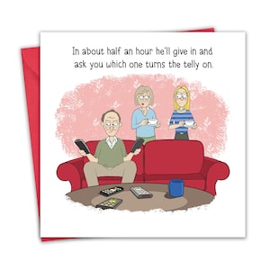 Carte drôle - télécommande grand-père - carte d'anniversaire pour grand-père - anniversaire - fête des pères - fête des mères - humour - blanc à l'intérieur