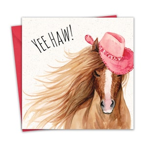 Grappige verjaardagskaart Cowgirl paard - Womens Happy Birthday Card Haar dochter zus - moeder verjaardagskaart vrouw vriendin - Country Card Cowboy