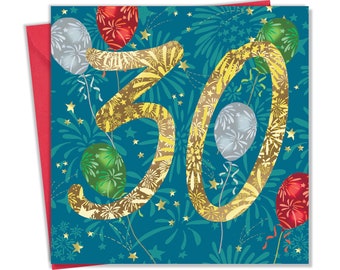 Happy 30th Birthday Card for Him Her - 30 Years Old Card - Age 30 Birthday Card - Unisex 30th Birthday Card Son Daughter Friend Milestone