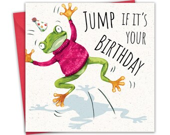 Funny Birthday Card - Frog - Womens Happy Birthday Card Her - Friend Card Female - Mum Wife Birthday Card Daughter Sister Girlfriend Partner