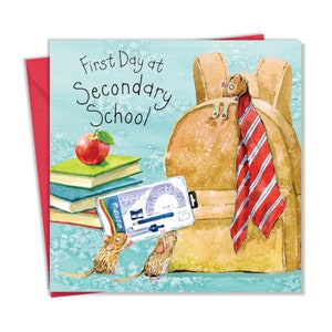 Erster Tag an der Sekundarschule Karte - Neue Schulkarte - Erster Schultag Geschenke - Erster Tag an der High School Karte - 1st Day Secondary School