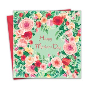 Muttertagskarte - Rosen geblümt - Happy Mothering Sonntag Karte für Mama Mama Oma