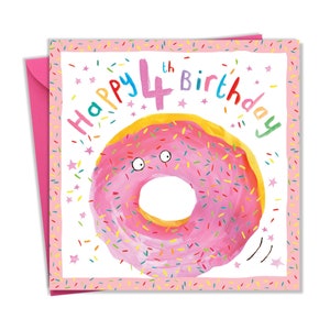 Carte d’anniversaire 4ème pour filles - Carte d’anniversaire de 4 ans Fille - Carte d’anniversaire pour filles - Carte d’anniversaire de 4 ans - Carte d’anniversaire pour enfants Âge Quatre ans