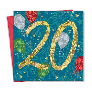 Glückliche 20. Geburtstagskarte für Ihn Sie - 20 Jahre alte Karte - Alter 20 Geburtstagskarte - Unisex 20. Geburtstagskarte Junge Mädchen Sohn Tochter Freund