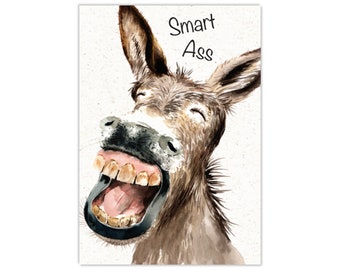 Grappig notitieboek A6 met Laughing Donkey-ontwerp - gelinieerd notitieboek - grappig A6 notitieboek - grappig zaknotitieboekje - klein grappig notitieblok A6