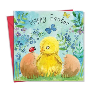 Carte de Pâques Poussin – Cadeaux de Pâques – Carte de Pâques Maman – Carte de Pâques Petite-fille – Carte de Pâques Petit-fils – Cartes de Pâques pour les enfants – Carte pour Pâques