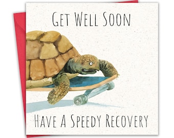Get Well Soon Card - Speedy Recovery - Funny Get Well Card for Men Women Him Her Male Female Adult