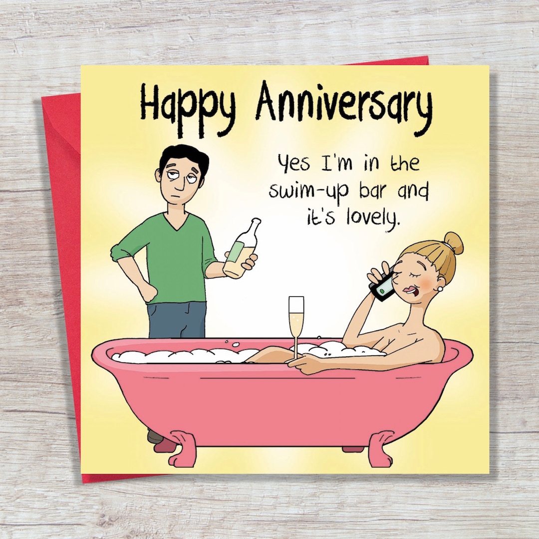 Anniversary Card Swim up Bar - Funny Wedding Anniversary Card Wife ...