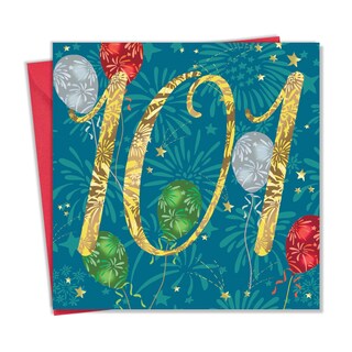 Hunts England Biglietto Auguri 101° Compleanno – 'Walking Fun' – Formato 148x148 Mm, Carta Di Lusso, Per Lui E Lei