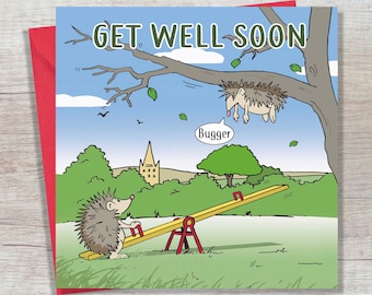 Auguri di pronta guarigione divertente Hedgehog Bugger – Auguri di pronta guarigione divertente – Auguri di pronta guarigione per le donne – Auguri di pronta guarigione divertente per gli uomini