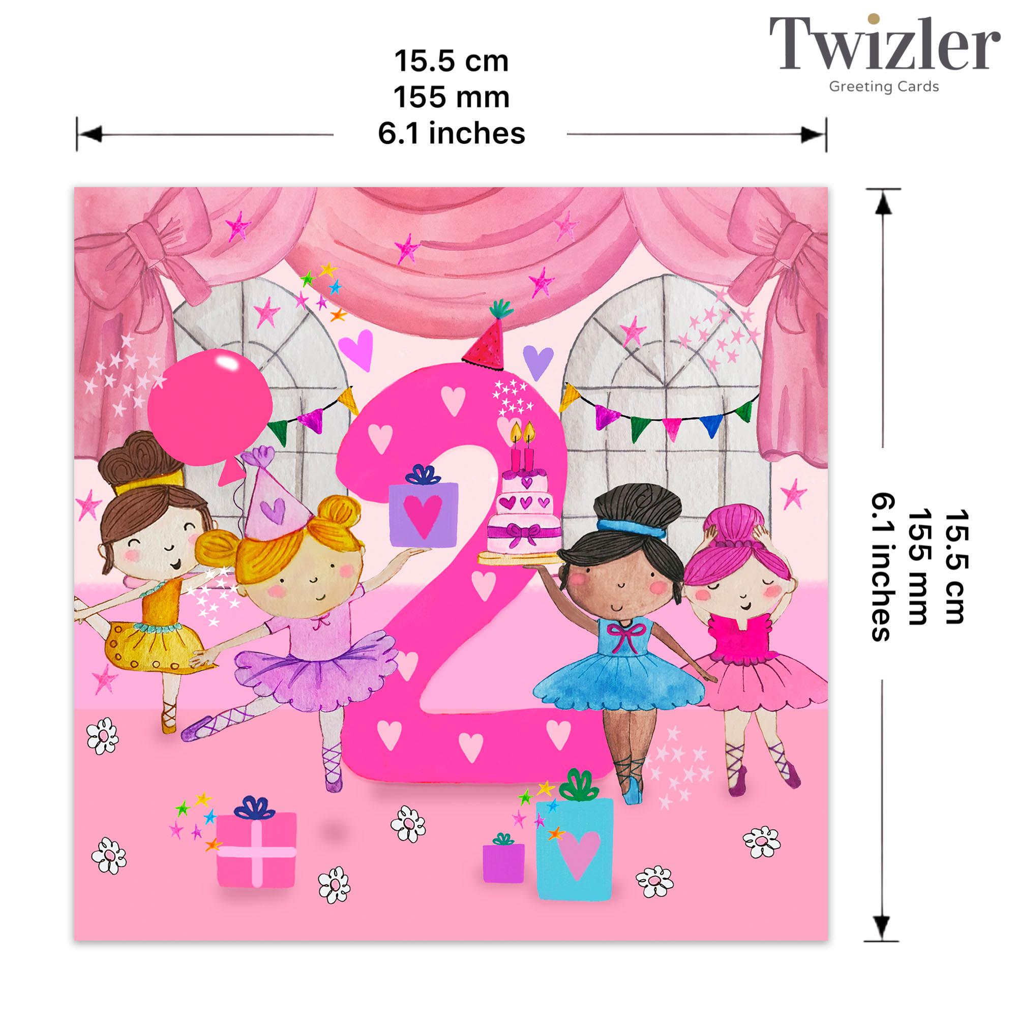 Twizler Tarjeta De Cumpleaños Para Niña Con Linda Sirena Y Purpurina Tres A A 706994