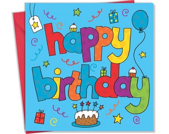 Geburtstagskarte für Jungen mit alles Gute zum Geburtstag-Design – Happy Birthday Karte für Jungen – Geburtstagskarte Jungen – Geburtstagskarte für Jungen
