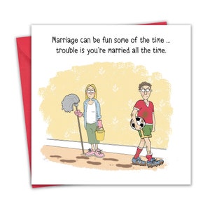 Tarjeta divertida - Casado todo el tiempo Futbolista - Tarjeta de cumpleaños para hombres y mujeres - Aniversario - San Valentín - Humor - En blanco dentro de cualquier ocasión
