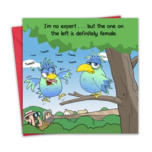Divertente biglietto di auguri per birdwatching - Biglietto di auguri di compleanno umoristico per uomini e donne - Marito, moglie, mamma, papà - Anniversario - San Valentino - Festa della mamma - Festa del papà