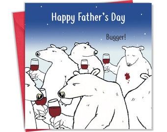 Funny Father's Day Card - Bugger Bear - Funny Fathers Day Card - Father's Day Card Funny
