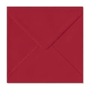May include: A red envelope with a standard flap.