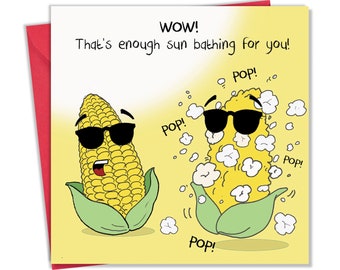 Funny Card with Popping Corn - Funny Blank Card for any Occasion - Funny Birthday Card for Men or Women - Happy Birthday Card for Her or Him