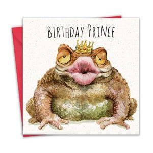 Funny Birthday Card for Men - Frog Prince - Male Humour Happy Birthday Card for Him - Husband Boyfriend - Dad Son Brother