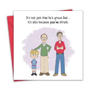 Tarjeta divertida - Abuelo encogido - Tarjeta de cumpleaños para hombres - Cumpleaños del abuelo para él - Aniversario - Día del Padre - Humor - En blanco por dentro