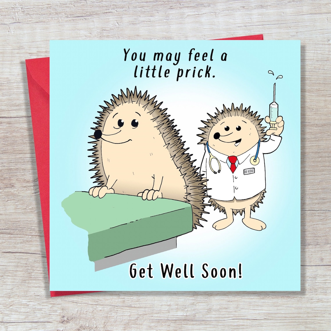 Get Well Soon Card Funny Hedgehog Doctor Funny Get Well Card Etsy