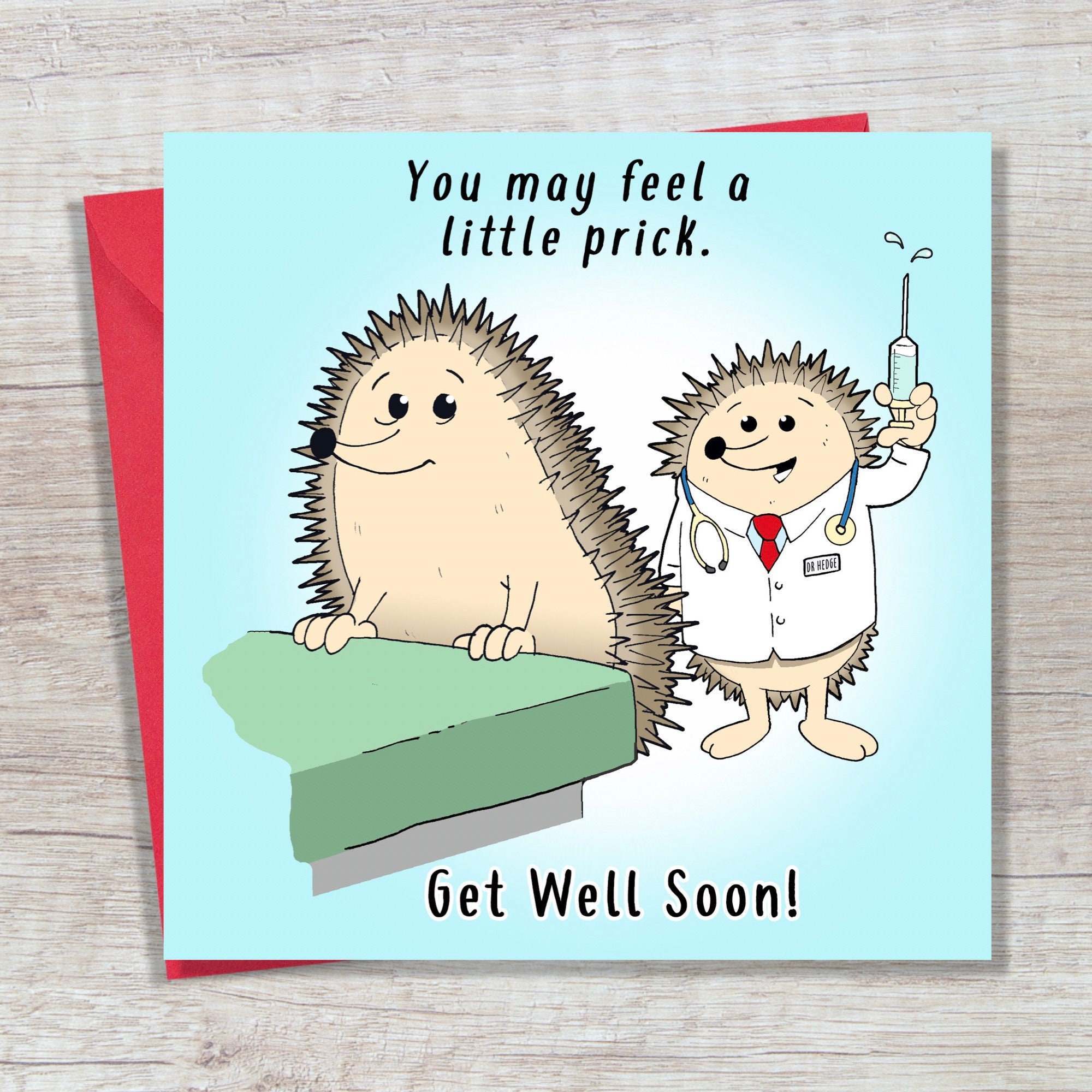 Get Well Soon Card Funny Hedgehog Doctor Funny Get Well Card Etsy UK