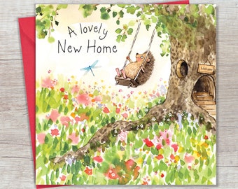 "Neue Zuhause Karte mit Igel - ""Neues Haus"" Karte."