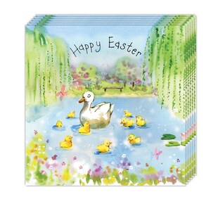 Paquete de 6 Tarjetas de Pascua - Diseño de Patos - Lindo Paquete Múltiple de Tarjetas de Pascua - Paquete de 6 Tarjetas de Pascua - Tarjetas de Felices Pascuas